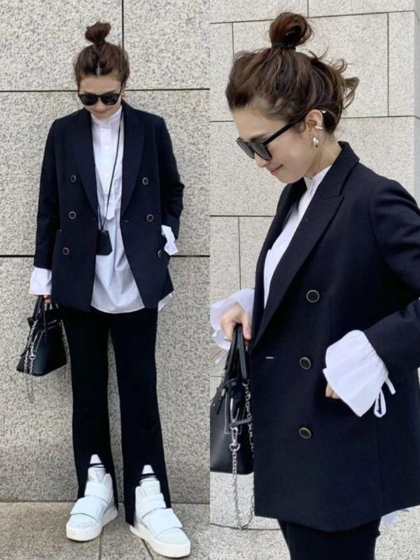 40岁女人配色越简约越高级，试试日本阿姨的“黑白配”，真好看