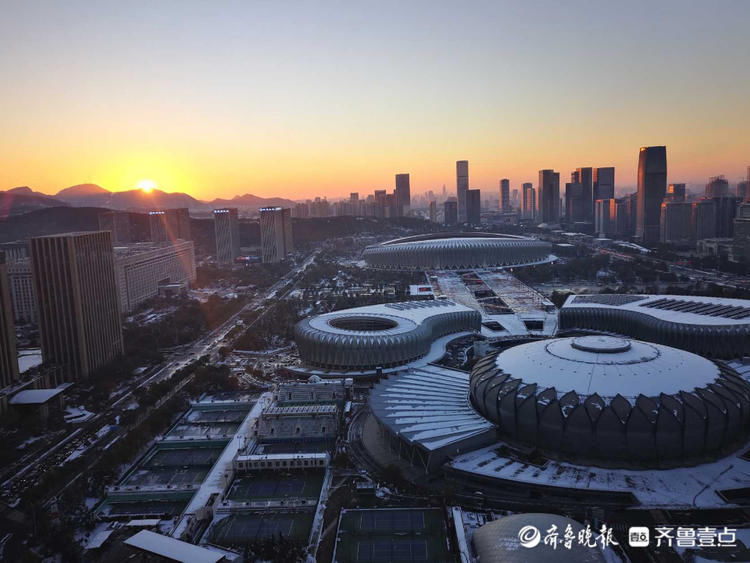 落日红霞飞！济南雪后夕阳洒金，尽显冬日最美画境|情报站| 情报站