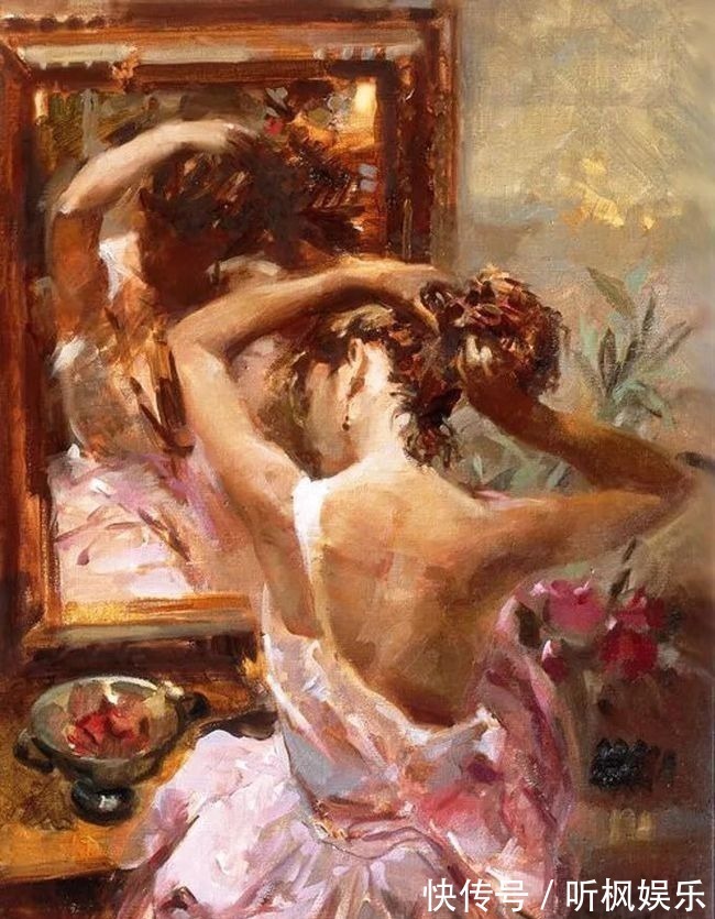 瓦伦西亚$西班牙艺术家尼迪亚笔下的女人,美得像花一样尽情地绽放