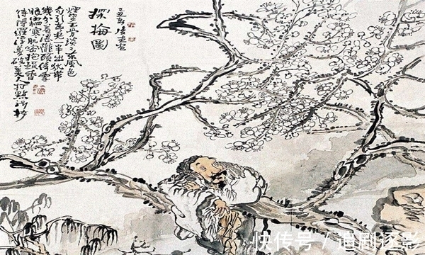 探梅#“艇子飘摇唤不回,半溪清影漾疏梅”,极尽手法只为赋予梅花神韵