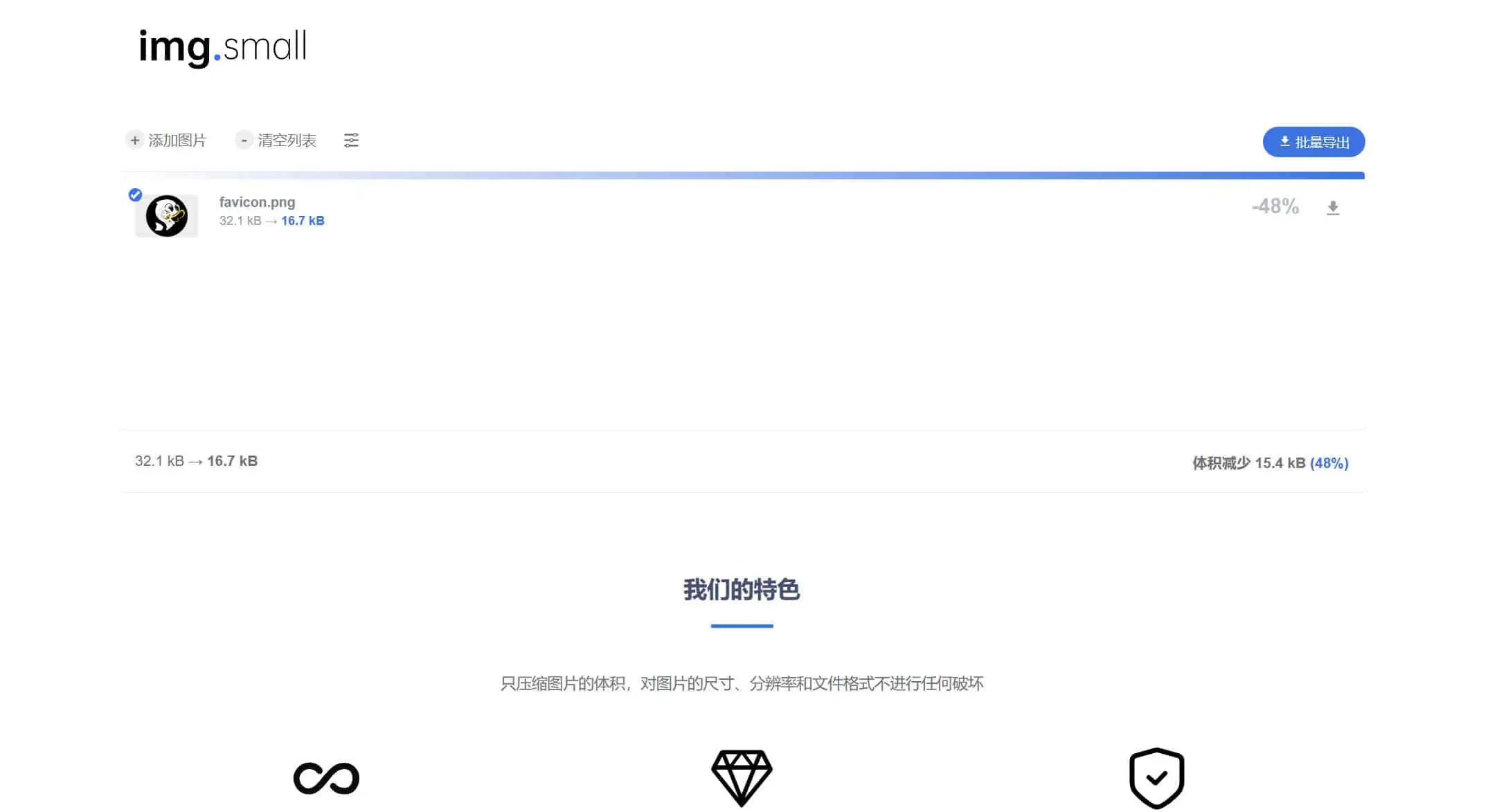 ImgSmall 一个图片在线压缩工具网站,可批量处理,大小无限制-NobyDa