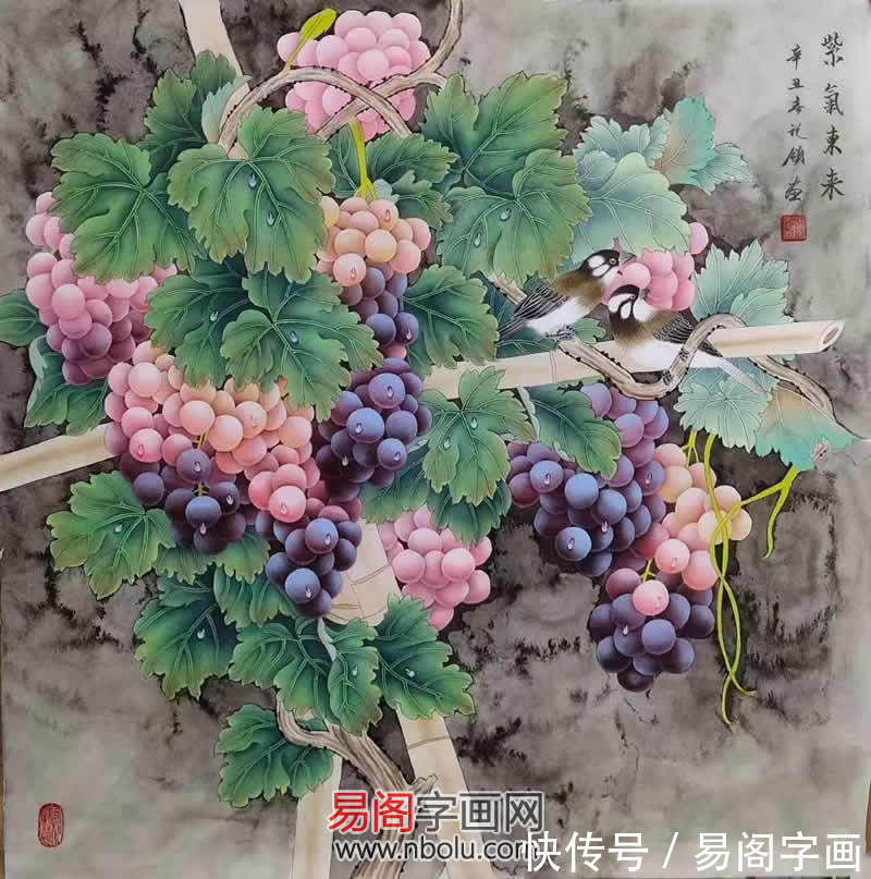 工笔花鸟画$胡记领 工笔重彩传承人 工笔花鸟画领军人物