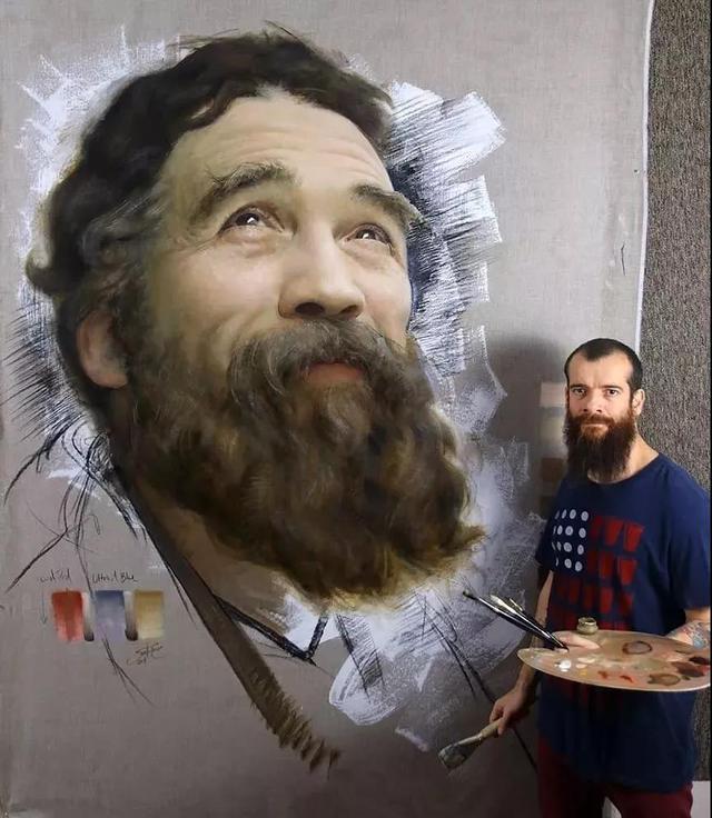 Cesar!古巴裔美国画家Cesar Santos人物肖像的作品