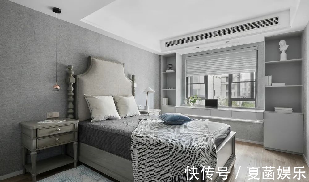 餐边柜+|178㎡现代美式,当美式遇上高级灰,营造简约华丽的美