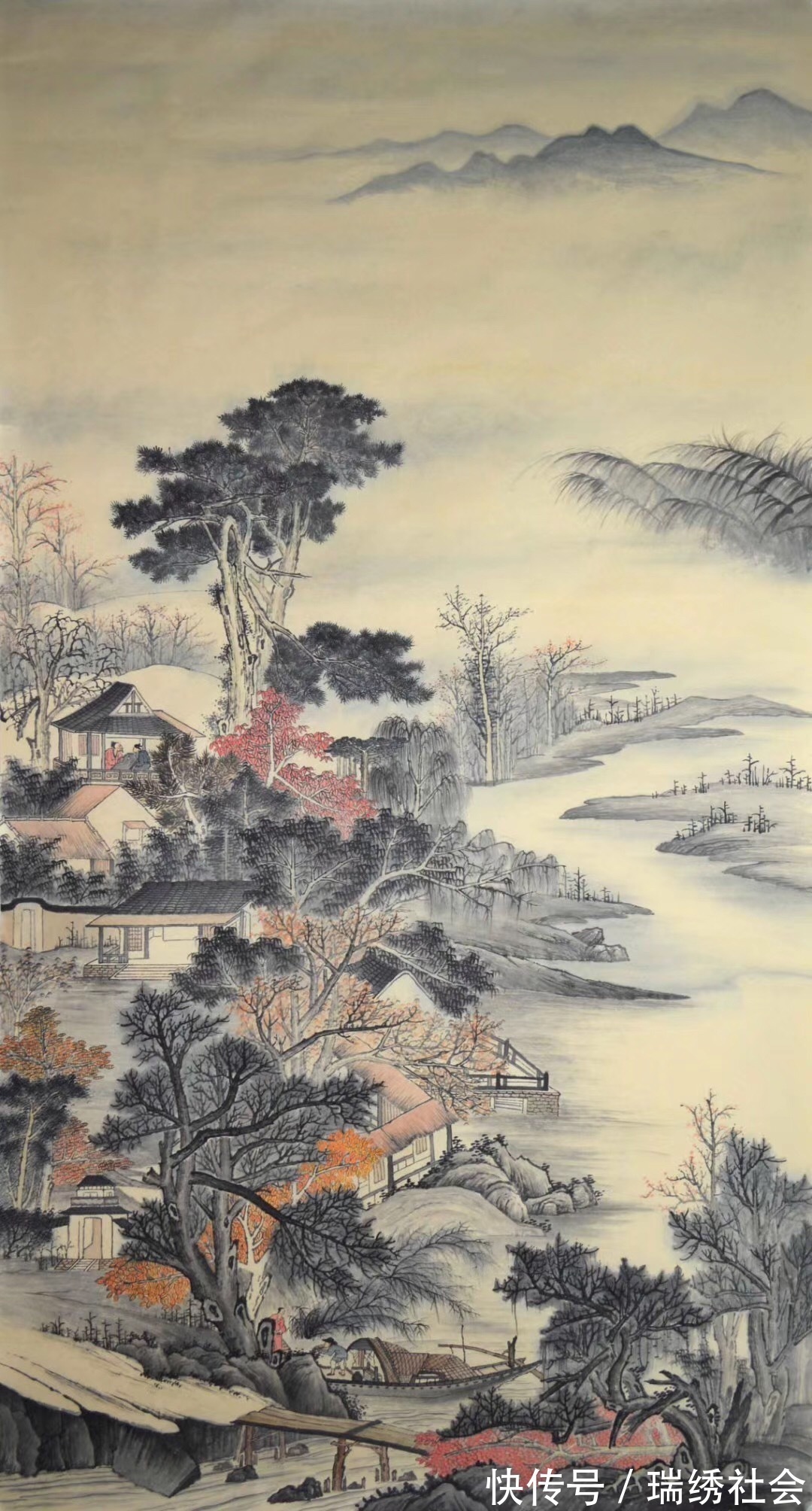 山水画@画家专栏 │钟徐飞——东风一样翠红新, 绿水青山又可人