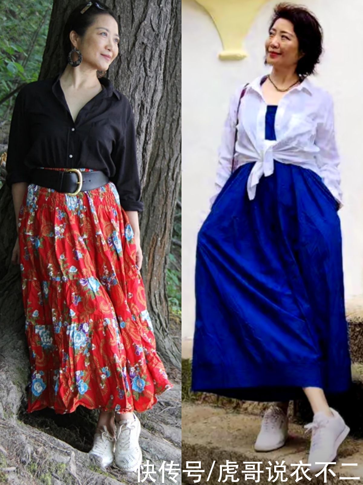 露肤|年过半百依旧年轻漂亮，这位大龄“姐姐”的穿搭术，值得大众借鉴