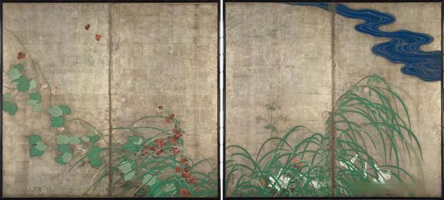 清新审美风,来自生活基础加宫廷艺术|荆村论画| 夏秋草图屏风