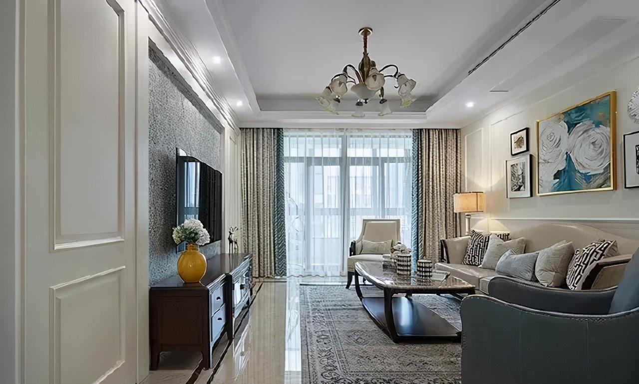 石膏板|美式风新房装修完工,入户就被玄关所迷住,整屋装修真的超大气