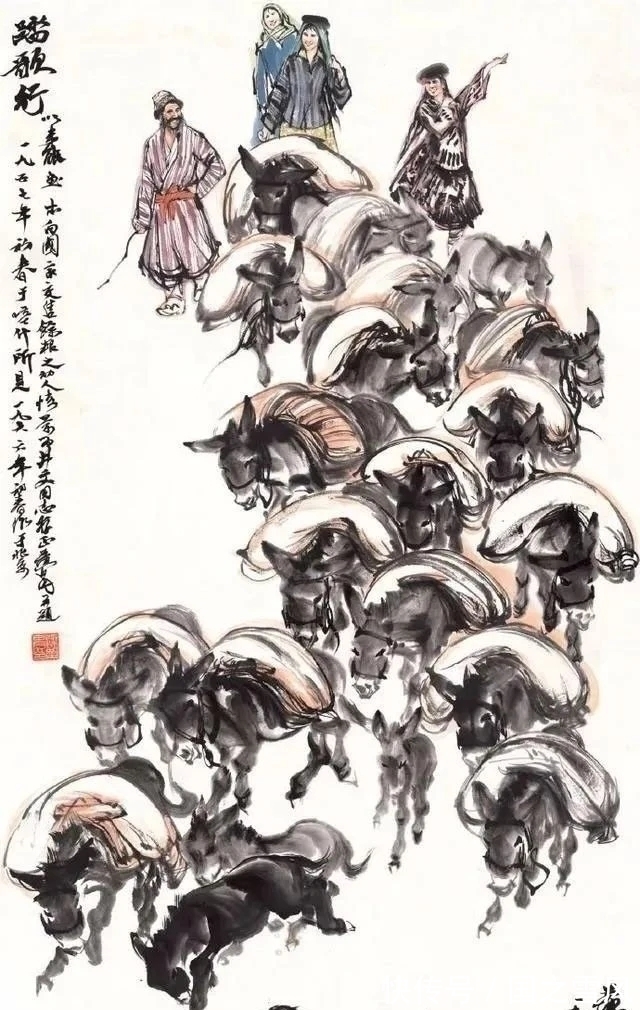 国画史!中国画驴第一人,三笔二笔就把驴儿活灵活现的画在纸上了