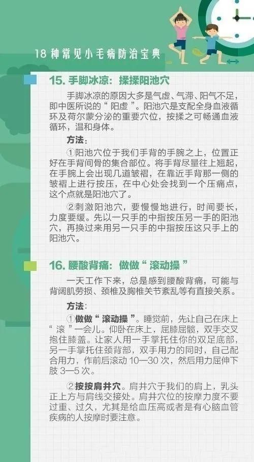 组图|人吃五谷杂粮难免会生病，一组图告诉你18种常见小毛病的解决方法