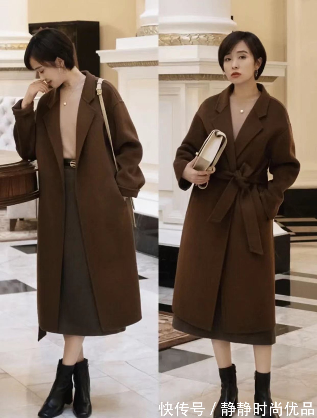 半身裙 今年初冬,流行穿“大衣+半身裙”!40、50岁女人这么穿好优雅