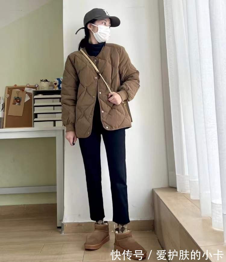 毛衣|菱格面包服穿得厚实也不显胖,初春保暖又时髦,看着还挺有活力的