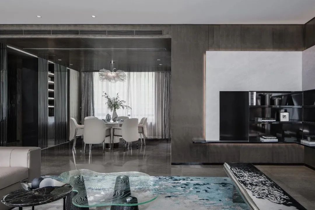 优雅|550㎡现代风别墅,高级灰与水墨色,低调档次的效果很独特