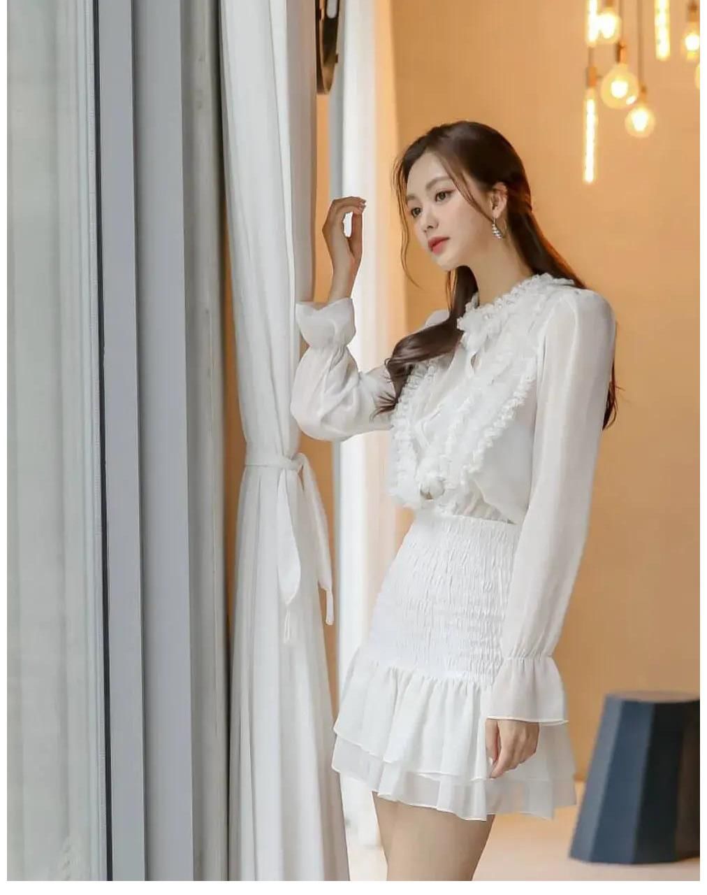 衣品|食色112——美女穿搭18 知性优雅雪纺白短裙