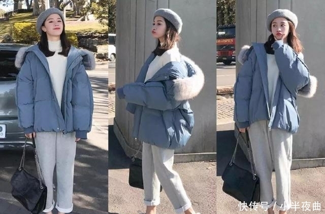 白色|短棉衣+休闲裤,是2018年小个子最流行的穿搭,太显高了!