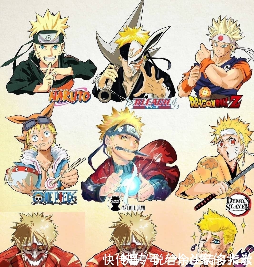 风格|不同画风的动漫人物，五条悟帅到极致，鸣人过于可爱