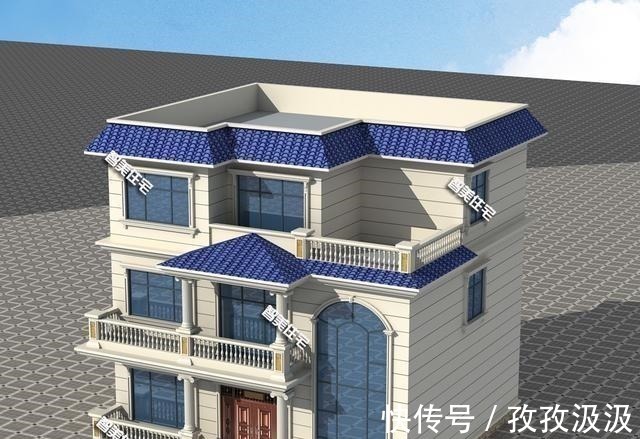 平顶|12×10.5米平顶三层别墅，超大客厅设计，摆个十桌酒席足够！