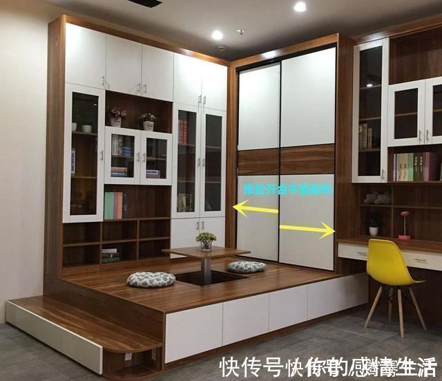 榻榻米|次卧打榻榻米组合柜,木工又把它改良了,床尾柜子留空睡着才舒服