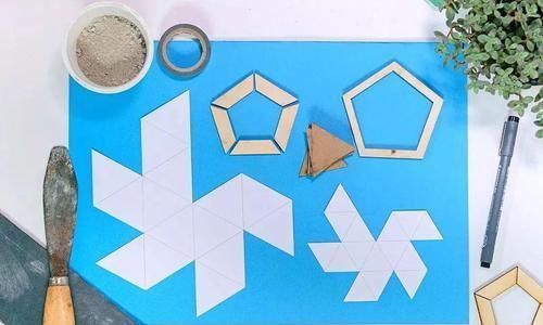 制作水泥花盆|用硬纸皮制作精美的水泥几何花盆,用来种多肉植物太好看了