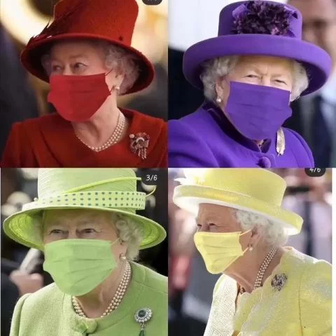 <p>热心的网友们给英国女王P上了和衣服颜色相一致的口罩，看起来竟有些潮流。苏珊娜·恰普托娃的口罩和女王的P图口罩，有着异曲同工之妙。</p>