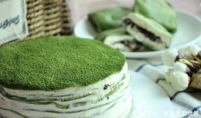 抹茶蜜豆千层蛋糕的做法,薄如蝉翼的千层皮,制作技巧全分享