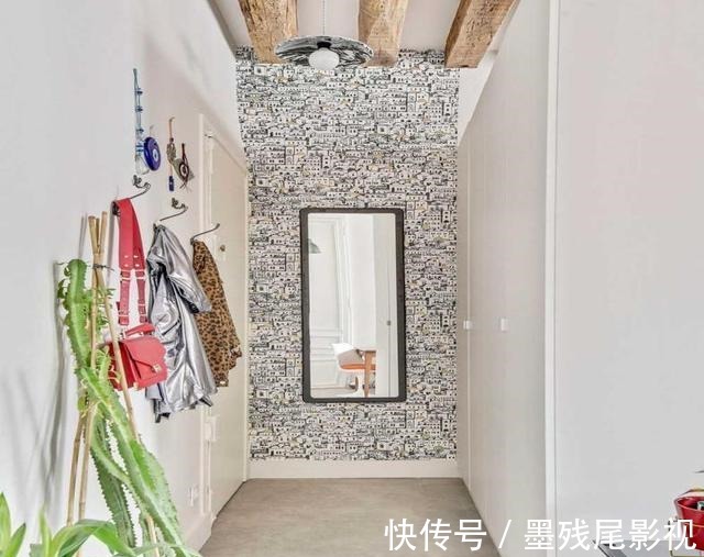 门厅|北京发现一对夫妇的45㎡小家，木头巧妙吊顶，让小宅古朴又时尚！