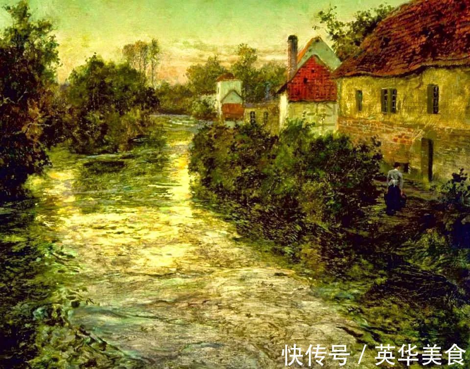 小溪|水与光的刻画,弗里茨的油画真是美妙至极