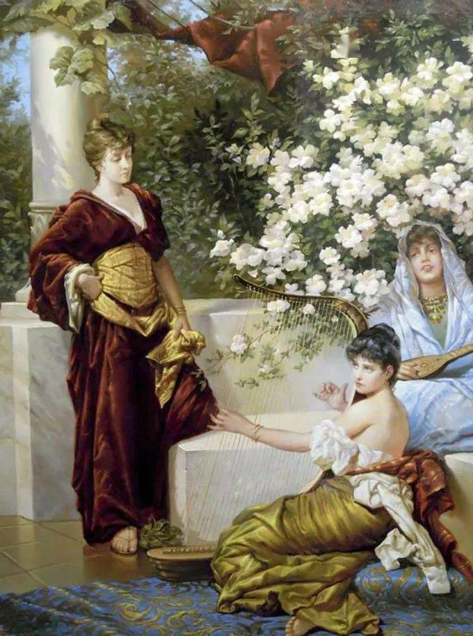 艺术学院!19世纪油画家笔下细腻的年轻漂亮女子,人物造型丰韵端庄 雍容华贵