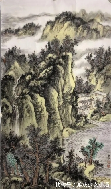 山水画!荣宝斋签约画家张照兵,被誉为“天才画家”,画作被影帝收藏