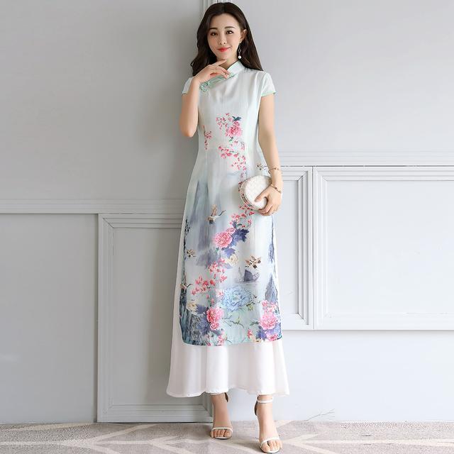 印花 岁月的沉淀与现代的冲刷!一袭改良旗袍裙,诠释东方女性神韵之美