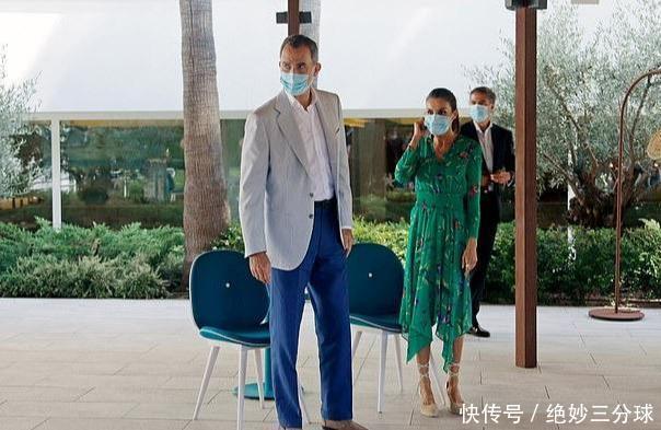 西班牙王后“巡游”开启穿鲜艳绿裙成森林仙子,47岁怎么这么嫩