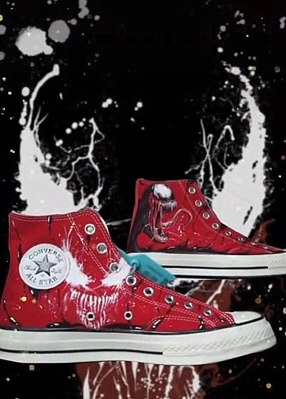 美术生|美术生在匡威上画“毒液”,开始脑子进水了看到成品00后眼红了