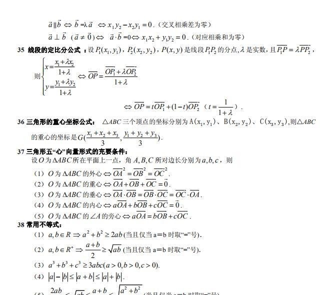 高中数学常用公式及结论（十分精华）！高中三年都用得到，收藏！