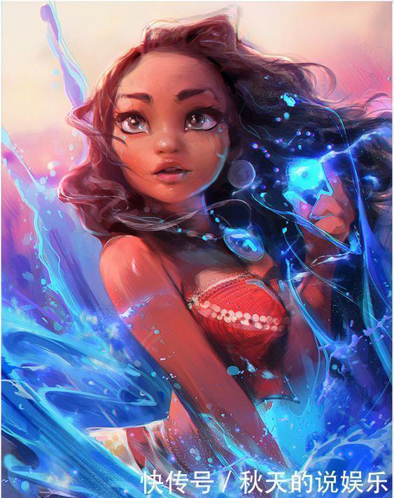 莫阿娜|以油画方式打开迪士尼,艾莎反派即视感,康蒂公主原来可以这样美