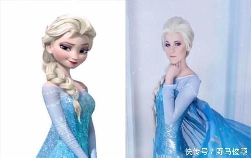 cos|现实版冰雪女王,艾莎美貌遗传自妈妈,包子脸安娜笑起来也很甜!