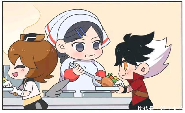 鲁班|王者荣耀漫画:鲁班大师和食堂阿姨的特殊关系?东方曜羡慕哭了?