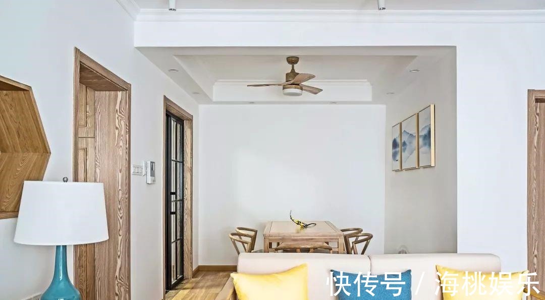 书房|135平四居室,原木中式风格,文化石电视墙,又增添了些野性美