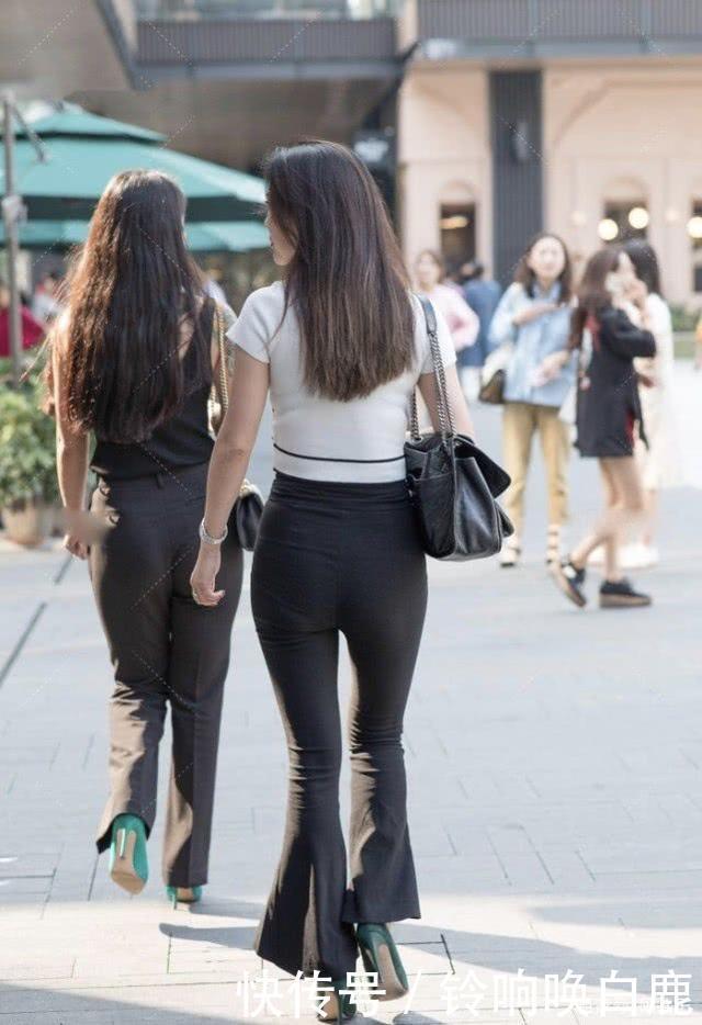 鱼尾裤|白色T恤搭配高腰鱼尾裤,大气端庄,时尚优雅