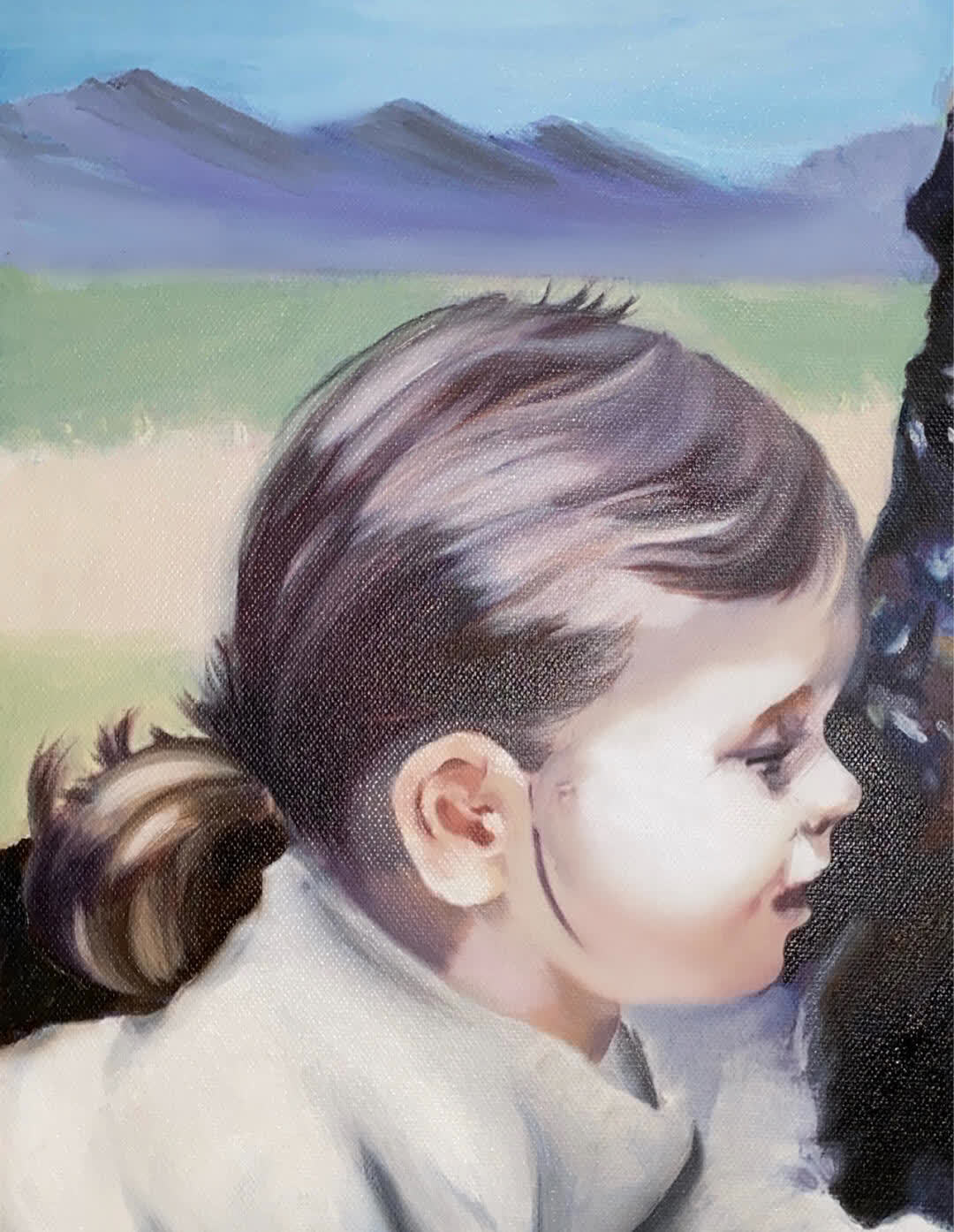 油画!美女户外画治愈系油画, 人美还多才多艺, 真是心动的感觉