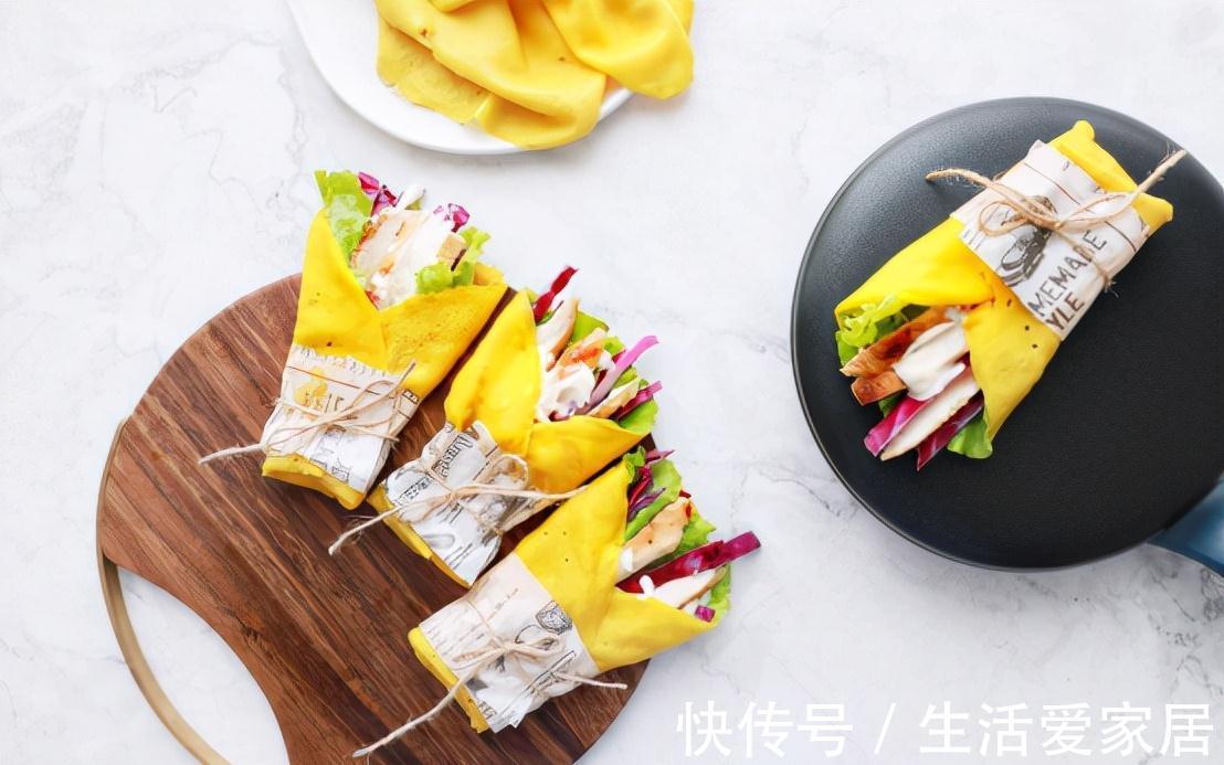 紫甘蓝|南瓜吃法多样,做成南瓜饼,卷上喜欢的食物就搞定