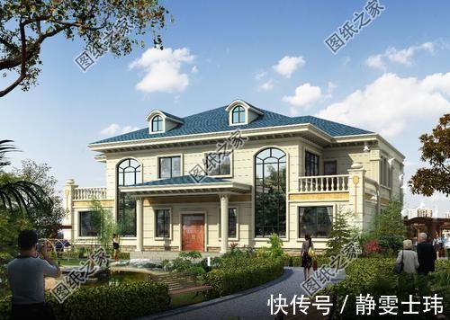 别墅|农村两户连体二层别墅,省钱又省力,两家人齐聚一堂