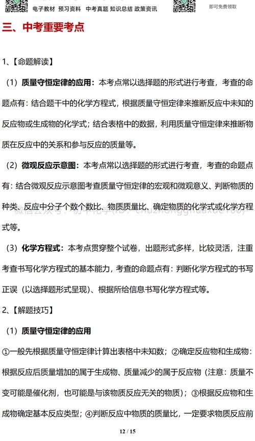 中考|初中化学中考提分四大主题：化学式+化学用语+质量守恒定律+化学方程式