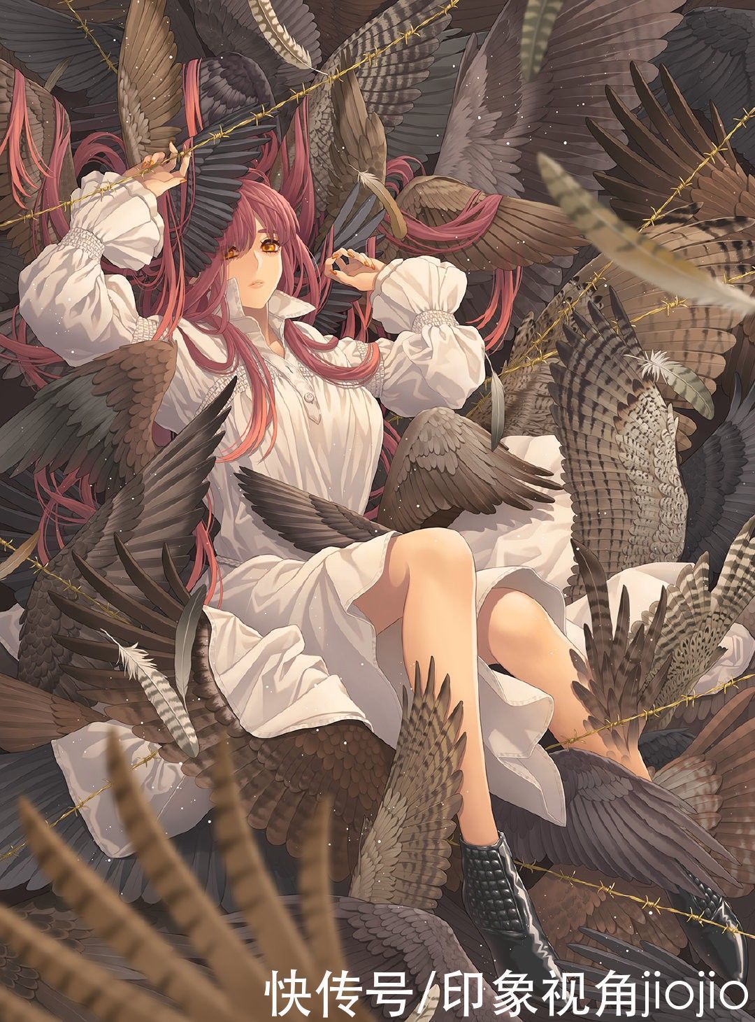 jiojio|五彩斑斓的白色系插画,霸气的画风,细节满满