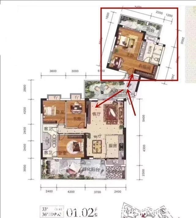 家子|双入户大平层2套房相邻,穿过庭院就能见面,适合一大家子住一起!
