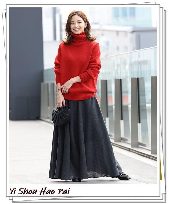 春节要带一点红！红色高领针织衫的20种搭配分享