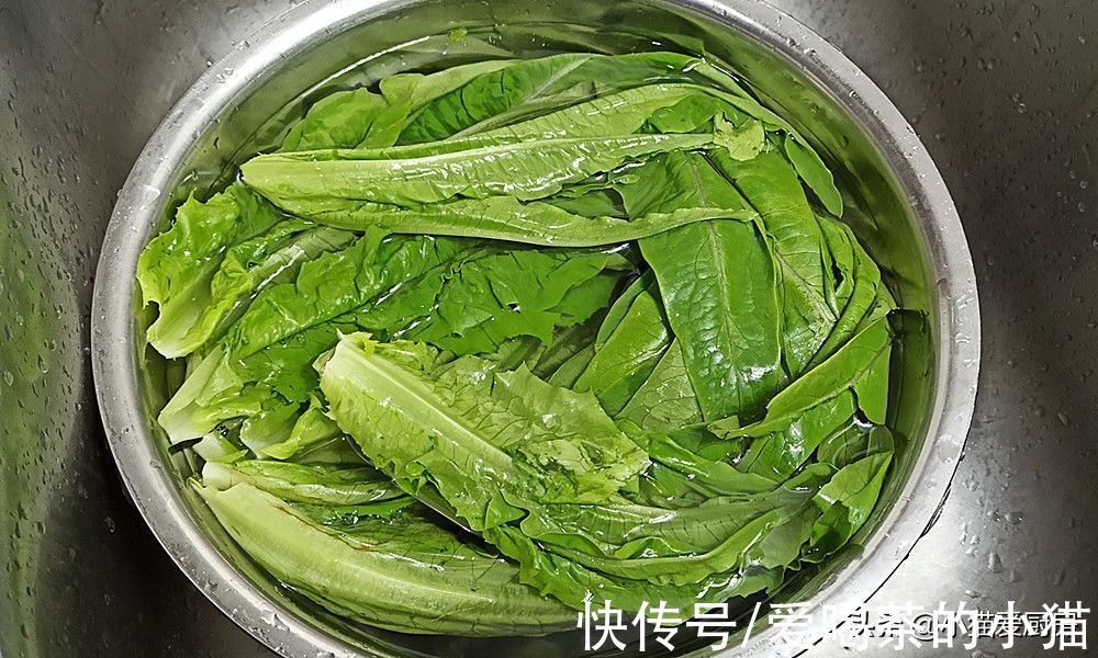 秋季的油麦菜最好吃，5分钟把它做成凉拌菜，口感脆嫩鲜香