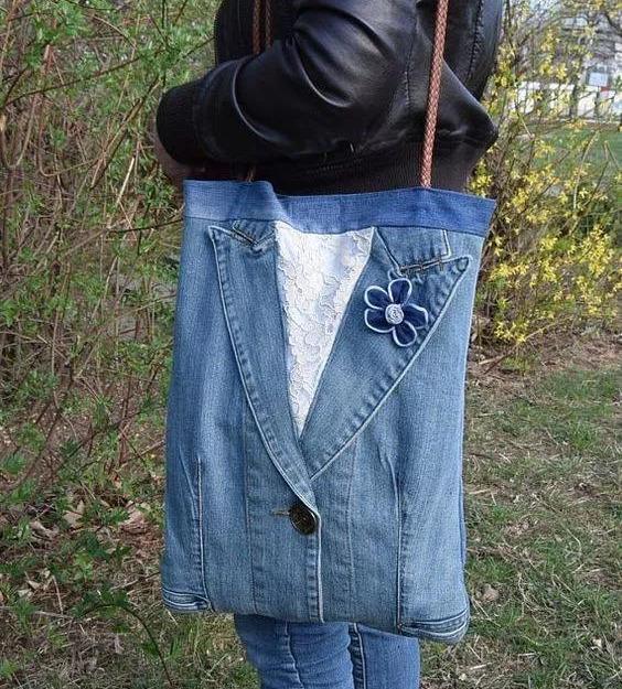 diy 一条旧牛仔衣裤,就能改造出女生喜欢的包包,以后都不舍得扔了