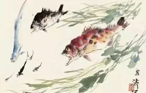 大鲶鱼@吴昌硕、齐白石、张大千、潘天寿等大家画的鱼,拍案叫绝