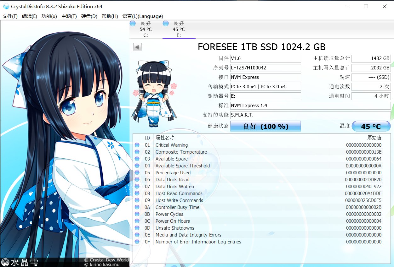 硬盘|江波龙 FORESEE XP1000 1TB SSD 体验：主流性能，超低发热