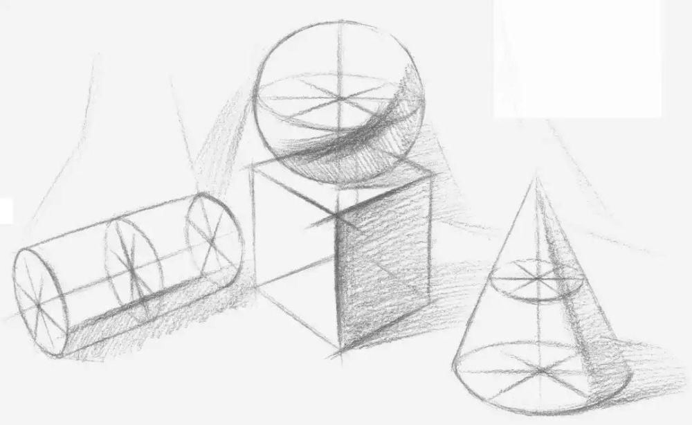  基础|几何体结构素描怎么画？分步骤图解示范教你，适合0基础临摹学习